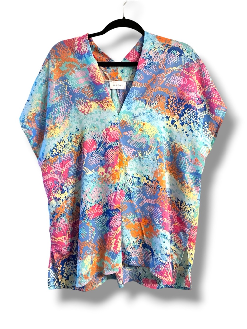 🌈 Adrienne Colorful Abstract Print Flowy Tunic Blouse Size S